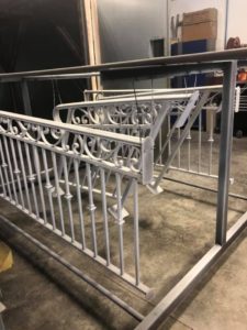 wrought iron railings after powder-coating